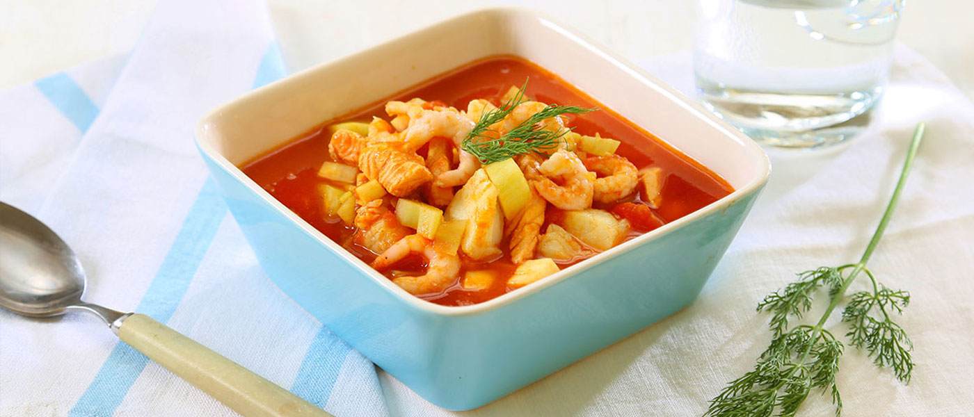 Fisk- og skalldyrsuppe med safran
