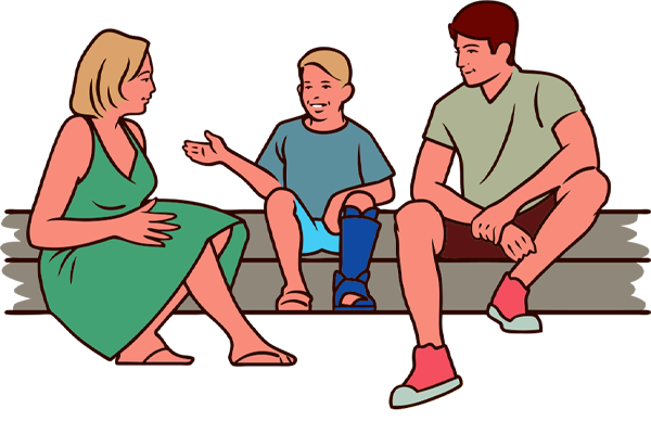 Familie, illustrasjon. © Stroke Association