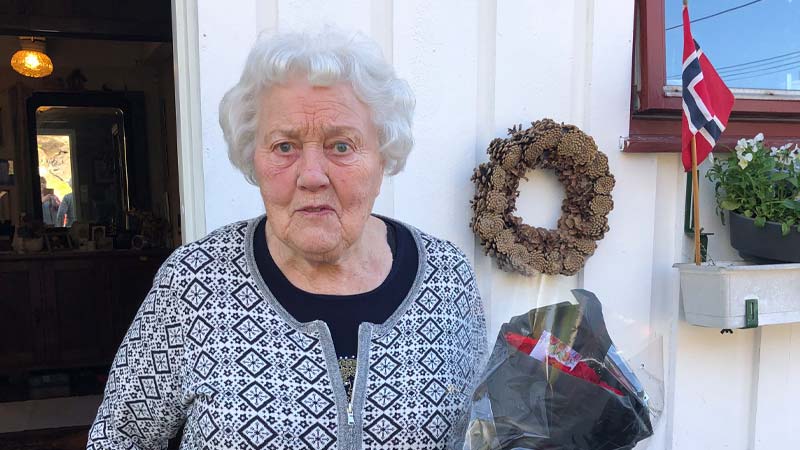Berit Oliva Kvalvik på hennes 90-årsdag
